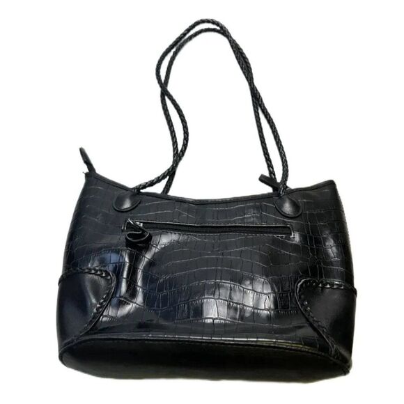 Western Black Crocodile Embossed Shoulder Handbag Purse - Picture 16 of 16